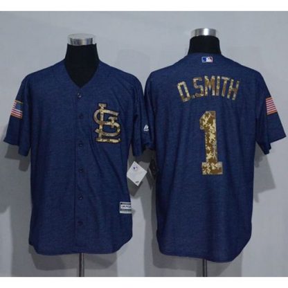 St.Louis Cardinals #1 Ozzie Smith Denim Blue Salute to Service Stitched MLB Jersey