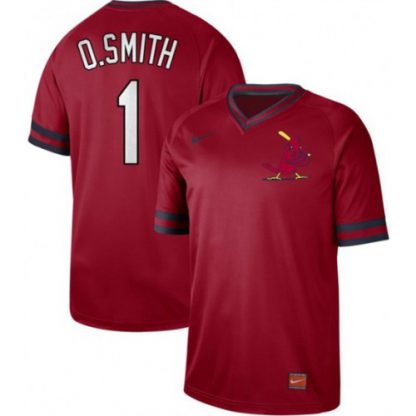 Nike St.Louis Cardinals #1 Ozzie Smith Red Authentic Cooperstown Collection Stitched MLB Jersey