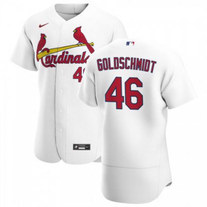 St. Louis St.Louis Cardinals #46 Paul Goldschmidt Men's Nike White Home 2020 Authentic Player MLB Jersey