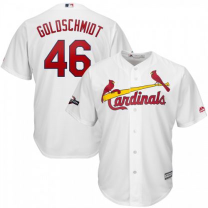 St. Louis St.Louis Cardinals #46 Paul Goldschmidt Majestic 2019 Postseason Official Cool Base Player Jersey White
