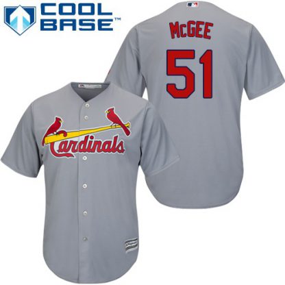 St.Louis Cardinals #51 Willie McGee Grey Cool Base Stitched Youth MLB Jersey