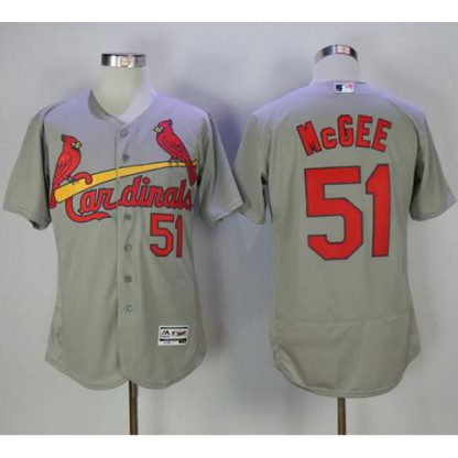 St.Louis Cardinals #51 Willie McGee Grey Flexbase Authentic Collection Stitched MLB Jersey