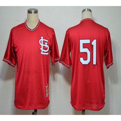 Mitchell And Ness 1985 St.Louis Cardinals #51 Willie McGee Red Stitched MLB Jersey