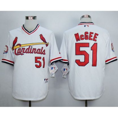 St.Louis Cardinals #51 Willie McGee White 1982 Turn Back The Clock Stitched MLB Jersey
