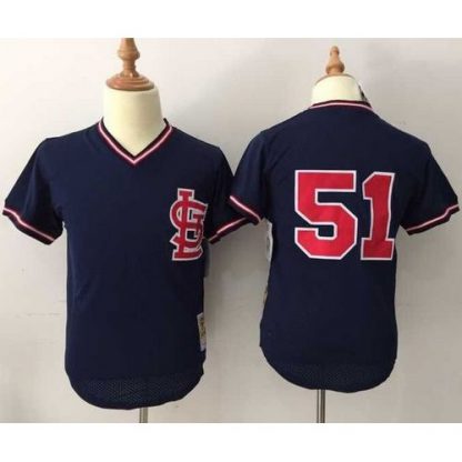 Mitchell And Ness St.Louis Cardinals #51 Willie McGee Navy Blue Throwback Stitched MLB Jersey