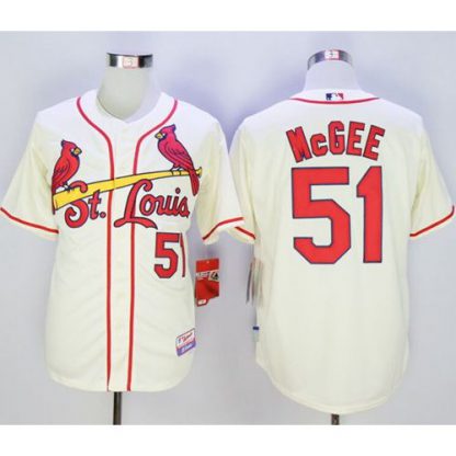 St.Louis Cardinals #51 Willie McGee Cream Cool Base Stitched MLB Jersey