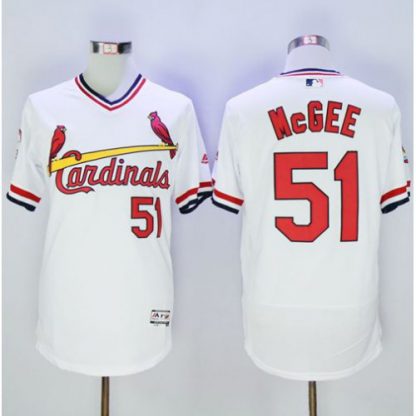 St.Louis Cardinals #51 Willie McGee White Flexbase Authentic Collection Cooperstown Stitched MLB Jersey