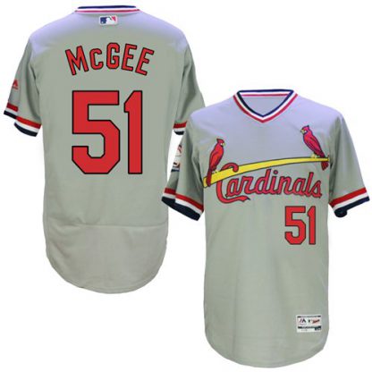 St.Louis Cardinals #51 Willie McGee Grey Flexbase Authentic Collection Cooperstown Stitched MLB Jersey
