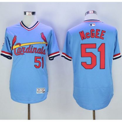St.Louis Cardinals #51 Willie McGee Light Blue Flexbase Authentic Collection Cooperstown Stitched MLB Jersey