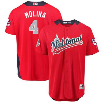 St.Louis Cardinals #4 Yadier Molina Red 2018 All-Star National League Stitched MLB Jersey