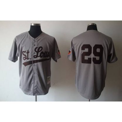Mitchell And Ness 1953 Browns #29 Satchel Paige Grey Stitched MLB Jersey