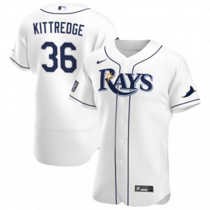Tampa Bay Tampa Bay Rays #36 Andrew Kittredge Men's Nike White Home 2020 World Series Bound Authentic Player MLB Jersey