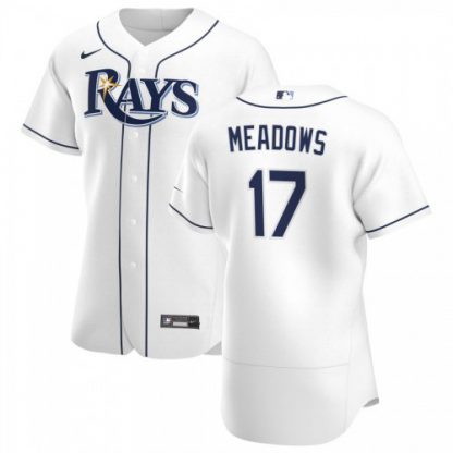 Tampa Bay Tampa Bay Rays #17 Austin Meadows Men's Nike White Home 2020 Authentic Player MLB Jersey