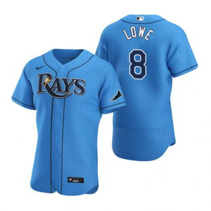 Tampa Bay Tampa Bay Rays #8 Brandon Lowe Men's Nike Light Blue Alternate 2020 Authentic Player MLB Jersey