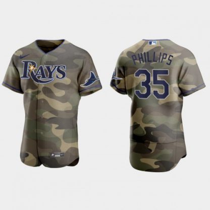 Tampa Bay Tampa Bay Rays #35 Brett Phillips Men's Nike 2021 Armed Forces Day Authentic MLB Jersey -Camo