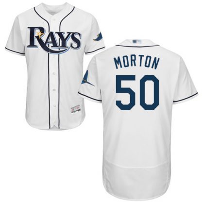 Tampa Bay Rays #50 Charlie Morton White Flexbase Authentic Collection Stitched MLB Jersey