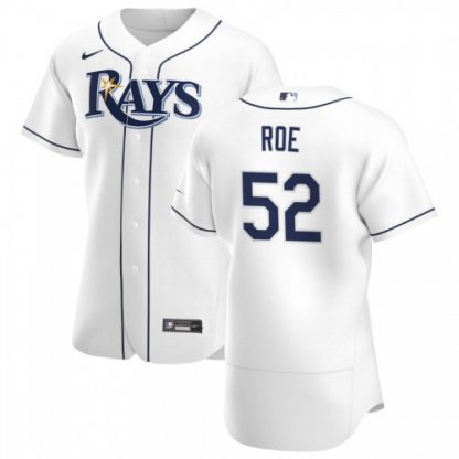 Tampa Bay Tampa Bay Rays #52 Chaz Roe Men's Nike White Home 2020 Authentic Player MLB Jersey