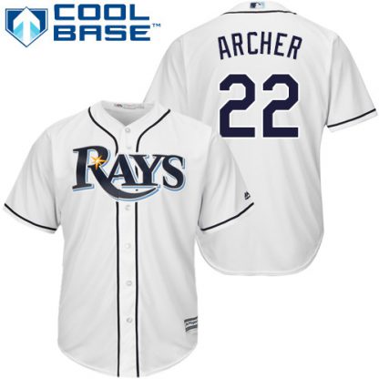 Tampa Bay Rays #22 Chris Archer White Cool Base Stitched Youth MLB Jersey