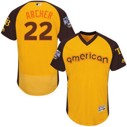 Tampa Bay Rays #22 Chris Archer Gold Flexbase Authentic Collection 2016 All-Star American League Stitched MLB Jersey