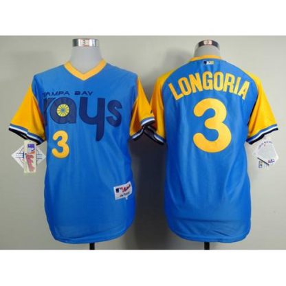 Tampa Bay Rays #3 Evan Longoria Light Blue 1988 Turn Back The Clock Stitched MLB Jersey