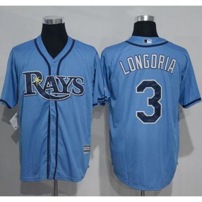 Tampa Bay Rays #3 Evan Longoria Light Blue New Cool Base Stitched MLB Jersey