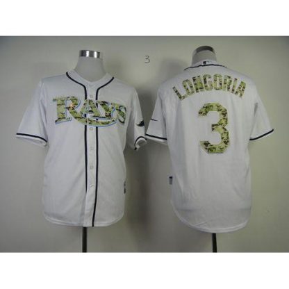Tampa Bay Rays #3 Evan Longoria White USMC Cool Base Stitched MLB Jersey