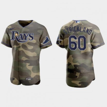 Tampa Bay Tampa Bay Rays #60 Hunter Strickland Men's Nike 2021 Armed Forces Day Authentic MLB Jersey -Camo