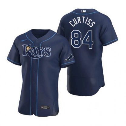 Tampa Bay Tampa Bay Rays #84 John Curtiss Men's Nike Navy Alternate 2020 Authentic Team MLB Jersey