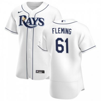Tampa Bay Tampa Bay Rays #61 Josh Fleming Men's Nike White Home 2020 Authentic Player MLB Jersey