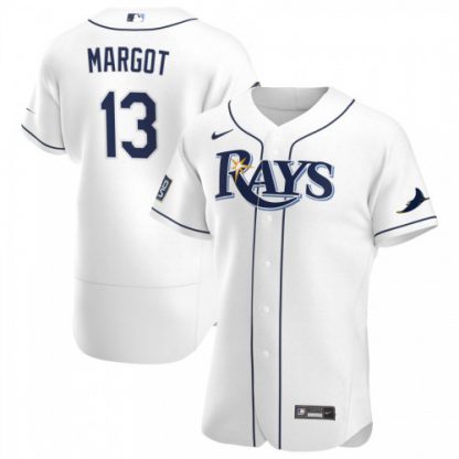 Tampa Bay Tampa Bay Rays #13 Manuel Margot Men's Nike White Home 2020 World Series Bound Authentic Player MLB Jersey