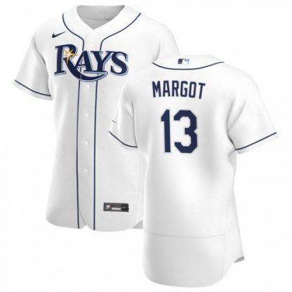 Tampa Bay Tampa Bay Rays #13 Manuel Margot Men's Nike White Home 2020 Authentic Player MLB Jersey