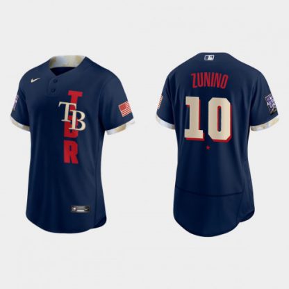 Tampa Bay Tampa Bay Rays #10 Mike Zunino 2021 Mlb All Star Game Authentic Navy Jersey