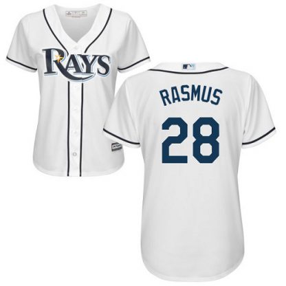 Tampa Bay Rays #28 Colby Rasmus White Home Women's Stitched MLB Jersey