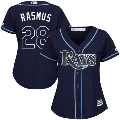 Tampa Bay Rays #28 Colby Rasmus Dark Blue Alternate Women's Stitched MLB Jersey