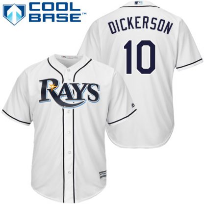 Tampa Bay Rays #10 Corey Dickerson White Cool Base Stitched Youth MLB Jersey