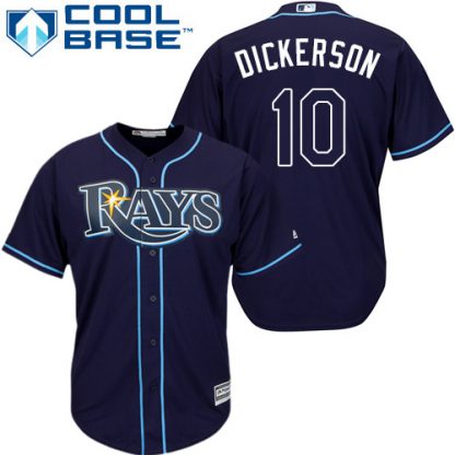 Tampa Bay Rays #10 Corey Dickerson Dark Blue Cool Base Stitched Youth MLB Jersey