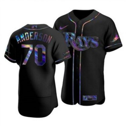 Tampa Bay Tampa Bay Rays #70 Nick Anderson Men's Nike Iridescent Holographic Collection MLB Jersey - Black