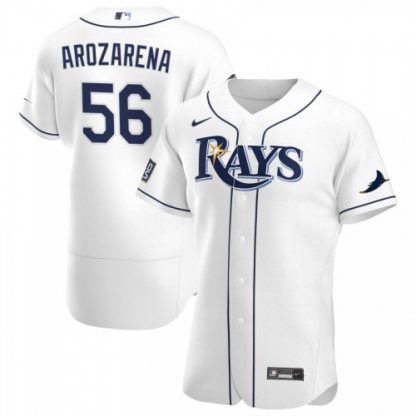 Tampa Bay Tampa Bay Rays #56 Randy Arozarena Men's Nike White Home 2020 World Series Bound Authentic Player MLB Jersey