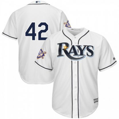 Tampa Bay Tampa Bay Rays #42 Majestic 2019 Jackie Robinson Day Official Cool Base Jersey White