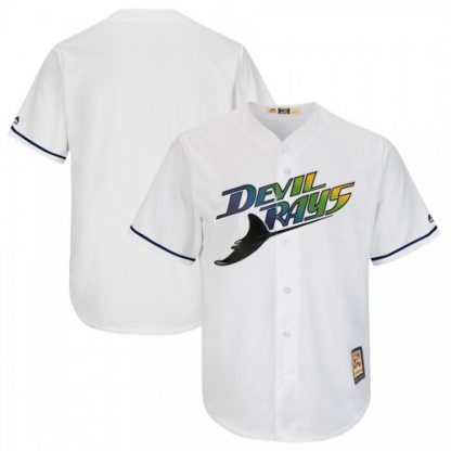 Tampa Bay Tampa Bay Rays Blank Majestic Turn Back The Clock Home Cooperstown Collection Cool Base Team Jersey White