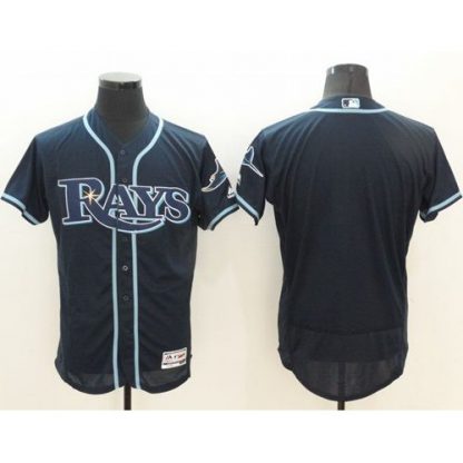 Tampa Bay Rays Blank Dark Blue Flexbase Authentic Collection Stitched MLB Jersey