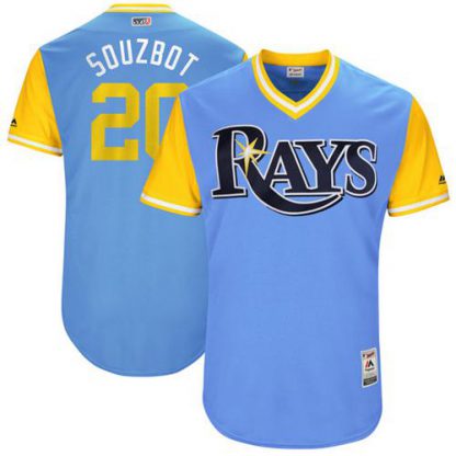 Tampa Bay Rays #20 Steven Souza Light Blue "Souzbot" Players Weekend Authentic Stitched MLB Jersey