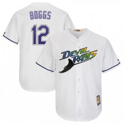 Tampa Bay Tampa Bay Rays #12 Wade Boggs Majestic Turn Back The Clock Home Cool Base Cooperstown Player Jersey White