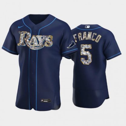 Tampa Bay Tampa Bay Rays #5 Wander Franco Men's Nike Diamond Edition MLB Jersey - Navy