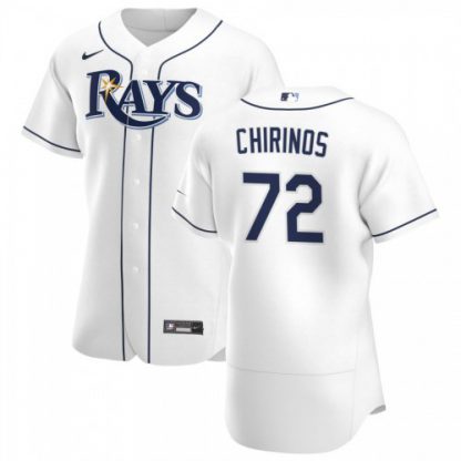 Tampa Bay Tampa Bay Rays #72 Yonny Chirinos Men's Nike White Home 2020 Authentic Player MLB Jersey