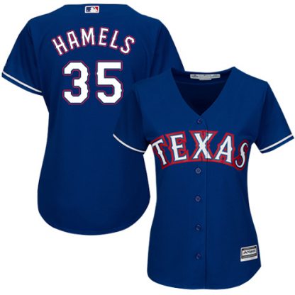 Texas Rangers #35 Cole Hamels Blue Alternate Women's Stitched MLB Jersey