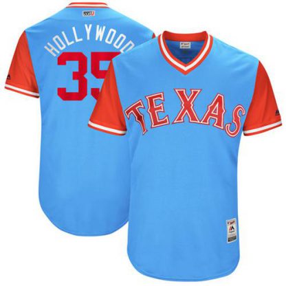 Texas Rangers #35 Cole Hamels Light Blue "Hollywood" Players Weekend Authentic Stitched MLB Jersey