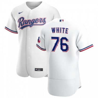 Texas Texas Rangers #76 Eli White Men's Nike White Home 2020 Authentic Player MLB Jersey