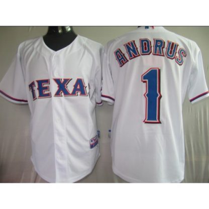 Texas Rangers #1 Elvis Andrus White Stitched MLB Jersey