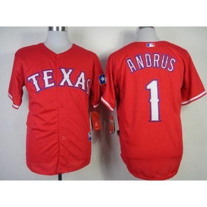 Texas Rangers #1 Elvis Andrus Red Stitched MLB Jersey